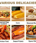 Image of various delicacies for Electric Food Steamer For Commercial Kitchens, Heavy Duty Stainless Steel Two Tier Steam Machine