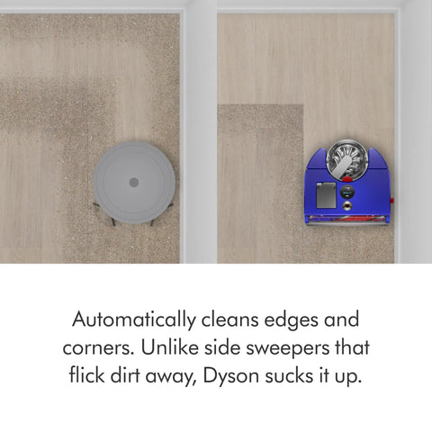 360 Vis Nav Robot Vacuum With Ridiculously Powerful Suction Twice The Power Of Other Bots On All Floor Surfaces Three Way Cleaning Brush Bar in action, cleaning the floor.