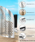 Heavy Duty Metal Detecting Sand Scoop For Beach Finds And Water Treasure Hunting, Fast Sifting Stainless Steel Digging Shovel