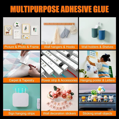 Heavy Duty Double Sided Adhesive Tape Roll With Super Grippy Nano Gel Rock Solid Mounting Strips That Hold Like Crazy Zero Mess Clean Up For Walls And Carpets