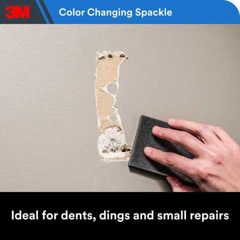 Color Changing Spackling Compound Kit With 3 Inch Putty Knife Blue When Wet And White When Dry 12 Oz For Hole Repairs Up To 3 Inches On Drywall Plaster Stucco And Wood Ideal For Quick DIY Fixes On Interior And Exterior