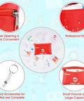 Amazon small red travel first aid kit with 87 pieces in a zippered nylon pouch
