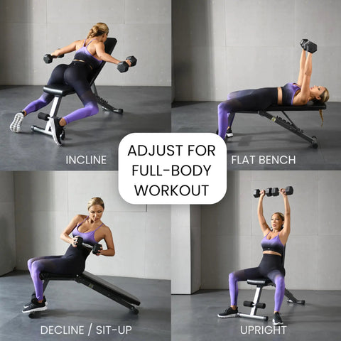 Versatile 5 In 1 Adjustable Weight Bench For Home Gym With Foldable Design And 800 Pound Capacity Ideal For Dumbbell Sets