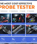 All In One Automotive Power Circuit Tester Kit 9 To 30V For Cars And Trucks, showing features like tester screen, probes, and connectors