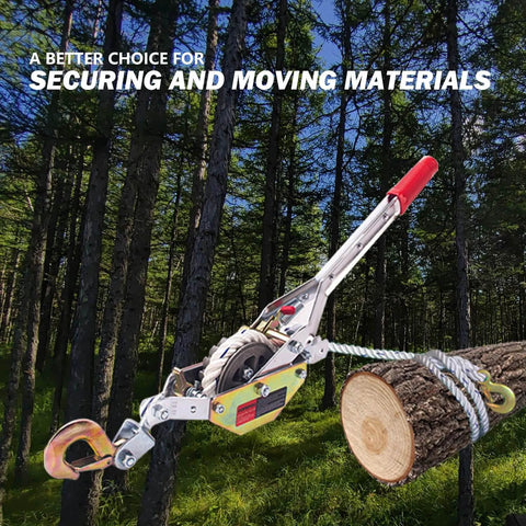 Rope Puller Three Quarter Ton Capacity With 100 Feet Of 0.6 Inch Rope Come Along Winch Hoist for tree felling in forest