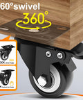 2 Inch Heavy Duty Plate Casters With Brakes, 4 Pack, 600 Lb Capacity, 360 Degree Quiet Swivel Wheels, Polyurethane PU