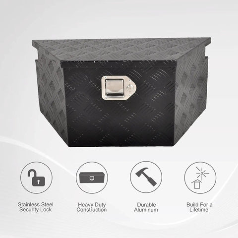 Pro Grade 26 Inch Aluminum Trailer Tongue Tool Box Built Legit Tough Road Ready With No Drama Weather Protection For RV Storage Organizer And Heavy Duty Lock
