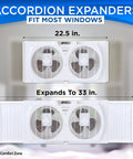 Twin Window Fan With Reversible Airflow And Auto Locking Expanders 9 Inch Dual Speed Operation Exhaust And Fresh Air Circulation