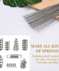 Front view: 104 pcs, 40 cm 304 stainless steel spring wire in diameters 0.3–3 mm for DIY crafts.