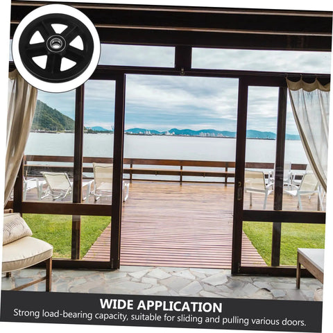Heavy Duty Barn Door Roller Wheel Set Featuring Smooth Steel Casters For Sliding Gates And Windows High Load Rigid Track Hardware with visible window view.