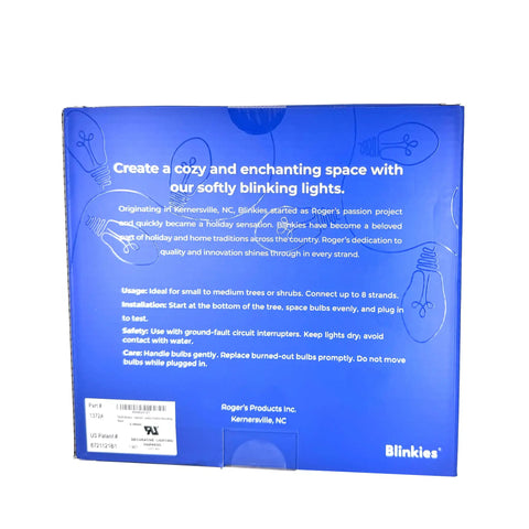 Box of Soft White Blinking Outdoor String Lights With Relaxing Twinkle No Modes No Remote Non Programmable 36 Foot Strands