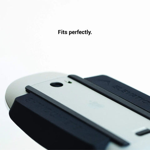 Magic Grips For Apple Magic Mouse 1 And 2 - Wider, More Comfortable Grip with black silicone showing fit under mouse