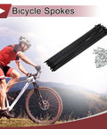 38 Pack 13G Bicycle Spokes 205mm Black Carbon Steel Wheel Spokes with 13G Nipples for MTB and Road Bike Riding