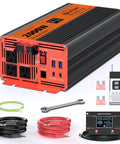 No Sweat Campground Ready 2000 Watt Pure Sine Wave Inverter Car Power Converter showing dual AC outlets and USB ports.