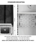 Heavy Duty Shelf Mounting Bracket For Routers Modems And Tall ISP Gear White Easy Tool Free Install Upright Or Inverted