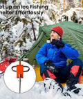 Ice Anchor Tool Kit For Cold Weather Fishing And Camping Beefy Stainless Steel Tent Stakes With Drill Adapter