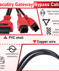 Heavy Duty 12 Plus 8 Pin To OBD2 Diagnostic Adapter Featuring Security Gateway Bypass Cable For American Cars And Trucks, showing copper wire and PVC shell.