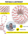 Three Quarter Inch Braided Polyester Arborist Bull Rope 150 Feet High Strength Tree Rope coiled with smooth surface detail