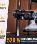 Cordless 20V Rotary Hammer Drill With SDS Plus Chuck, 7/8 Inch Capacity, 2.0J Concrete Hammer, Brushless Motor in use on wall