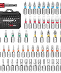 59 Piece Quarter Inch Screwdriver Bit Set With S2 Steel Color Coded Bits Magnetic Bit Holder And Storage Case