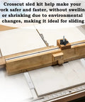 Table Saw Crosscut Sled Kit With Aluminum T Track And UHMW Miter Bars for precise DIY woodworking on table saw.