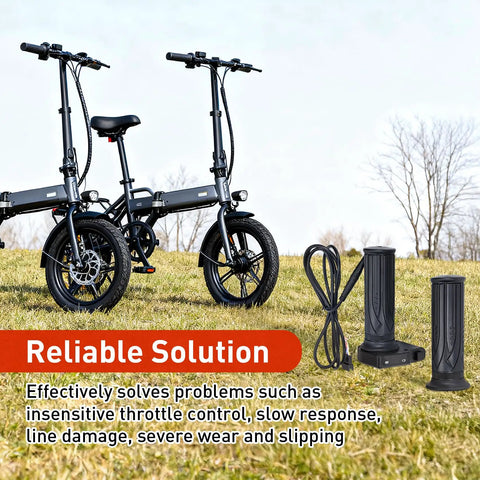 48V Electric Bike Throttle Grip With LCD Voltage Display And Cruise Control, Plug-N-Play Replacement Accelerator For Folding E-Bikes, 6-Pin Connector, Easy Install, Smooth Acceleration And Smart Battery Readout