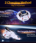 Solar Robot Science Kit For Kids Ages 8 To 14 Gift Set With Six Cool Buildable Robots That Move On Land, 120 Piece STEM Toys For Boys And Girls Teens 9 10 11 12 13, Inspiring Science Exploration And Creative Experiments. White solar robot with solar panel and rechargeable battery