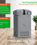100W Dual Battery Charger Hub For Mini 5 Pro Mini 4 Pro Mini 3 Pro Drones with storage and charging modes on display