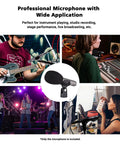 Pro Grade Condenser Mic With Windscreen Cardioid XLR Studio Recording Mic for singing, instruments, and broadcasts.