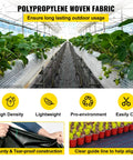 Polypropylene woven fabric used as 6x300 Ft Premium Weed Barrier Landscape Fabric Heavy Duty 2.4 Oz Woven Weed Control Fabric Ground Cover.