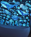 Glow In The Dark Under The Sea Wall Decals Set With Five Sheets Including Turtle, Jellyfish, Seaweed And Ocean World Theme for bathroom