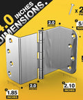 Expandable Offset Door Hinge Set 4 Inch Ball Bearing Hinges With Five Eighth Inch Radius Swing Clear Adds 2 Inches
