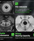 Close-up of pre-greased right front steering knuckle and wheel bearing hub for Escape 2005 2012, Tribute 2005 2011, Mariner 2005 2011