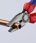 Cobra 3 Piece Pliers Set With Combination Pliers And Diagonal Cutters, Forged Steel Build, holding copper pipe in non-slip grips.