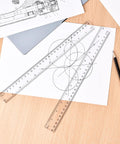 Clear Plastic Ruler 6 Inch Plus 12 Inch, Super Handy Straight Ruler For School And Office, See Through Design With Dual Centimeter And Inch Scales