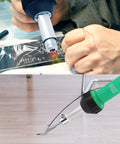 Person using Hot Air Welding Gun Kit 1500W 110V With Adjustable Temperature 30 To 680C on plastic surface