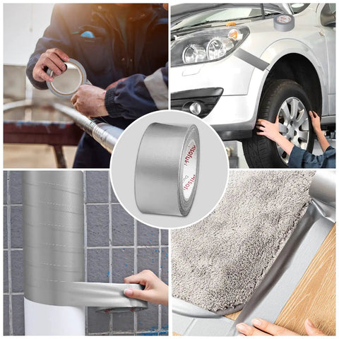 Heavy Duty Waterproof Duct Tape 2 Inch By 30 Yards Six Roll Multipack For Indoor Outdoor Use With Strong Adhesion