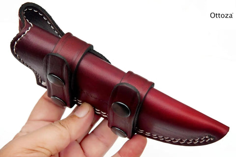Top Grain Leather Knife Sheath For Fixed Blade Knives Belt Carry Dual Orientation