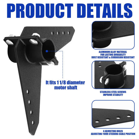 Two Piece Steering Triangle Mounting Bracket Kit For NK 180S Brushless Kayak Motor Replacement Parts shown with hardware details