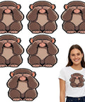 Monkey DTF Transfers For T Shirts Ready To Press Heat Transfer Stickers 7x7 Inches with design on shirt