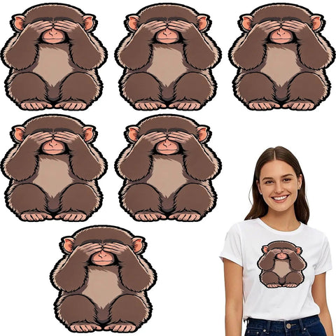 Monkey DTF Transfers For T Shirts Ready To Press Heat Transfer Stickers 7x7 Inches with design on shirt