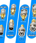 BNC To SMA Adapter Kit Gold Plated 50 Ohm Radio Antenna Adapter For SDR CCTV Ham Radio, various adapter types displayed