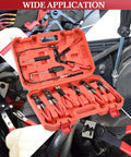 9 Piece Hose Clamp Pliers Set With Flexible Long Reach for Automotive Coolant Radiator Heater and Water Lines in red case