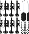 8 Pack Heavy Duty Adjustable Leveling Feet Set With Screws Lock Nuts And Wrench For Workbenches Cabinets Tables Shelves And Furniture Stable Level Anti Slip Pads Easy To Install