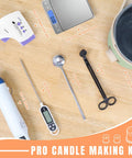 All In One Candle Making Kit with 3 lb melting pot, heat gun, digital thermometer, scale, wick trimmer, DIY tools for adults.
