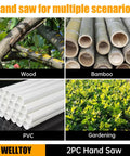 Two Piece Japanese Hand Saw Set with 6 Inch Flush Cut Saw and 4 Inch Drywall Saw for wood, bamboo, PVC, and gardening