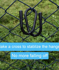 Two Expandable Chain Link Fence Hangers For Holding Poles, Brushes, Leaf Rakes And Light Gear Up To 4 Lb, Adjustable, Secure Grip