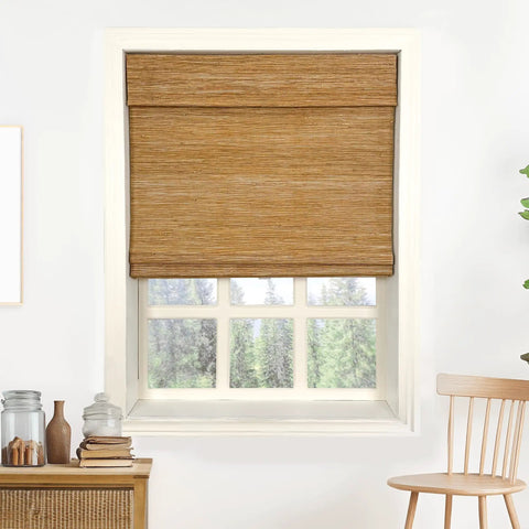 Cozy Cordless Top Down Bottom Up Bamboo Roman Shades For Windows With Privacy And Light Control Woven 100 Percent Jute Roman Blind installed