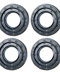 Set of four 37x76x9 mm rubber double-lip oil seals for rotary shafts
