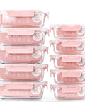 Glass Meal Prep Containers Set of 10 with Lids Airtight Food Storage Boxes for Lunches Microwave Safe Oven Safe Freezer Safe